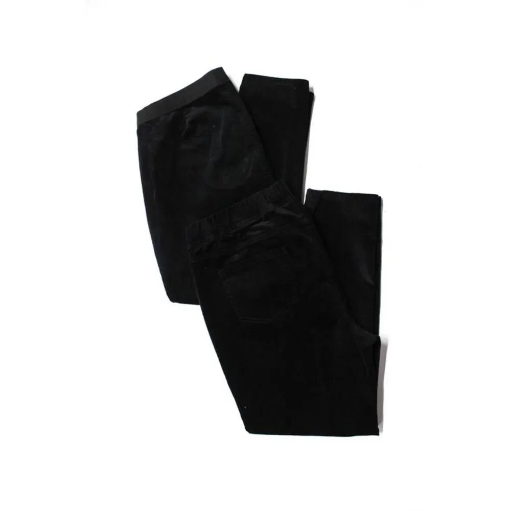 Eileen Fisher Womens Corduroy Stretch Waist Skinny Pants Black Size L Lot 2